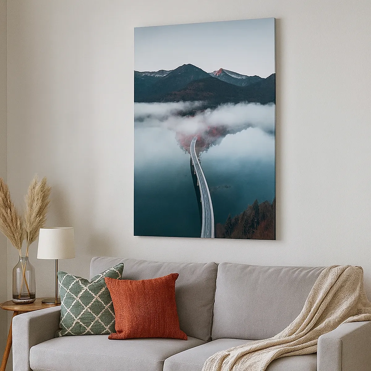 Schilderen op canvas - Over water zo glad als een spiegel - 50x70 cm