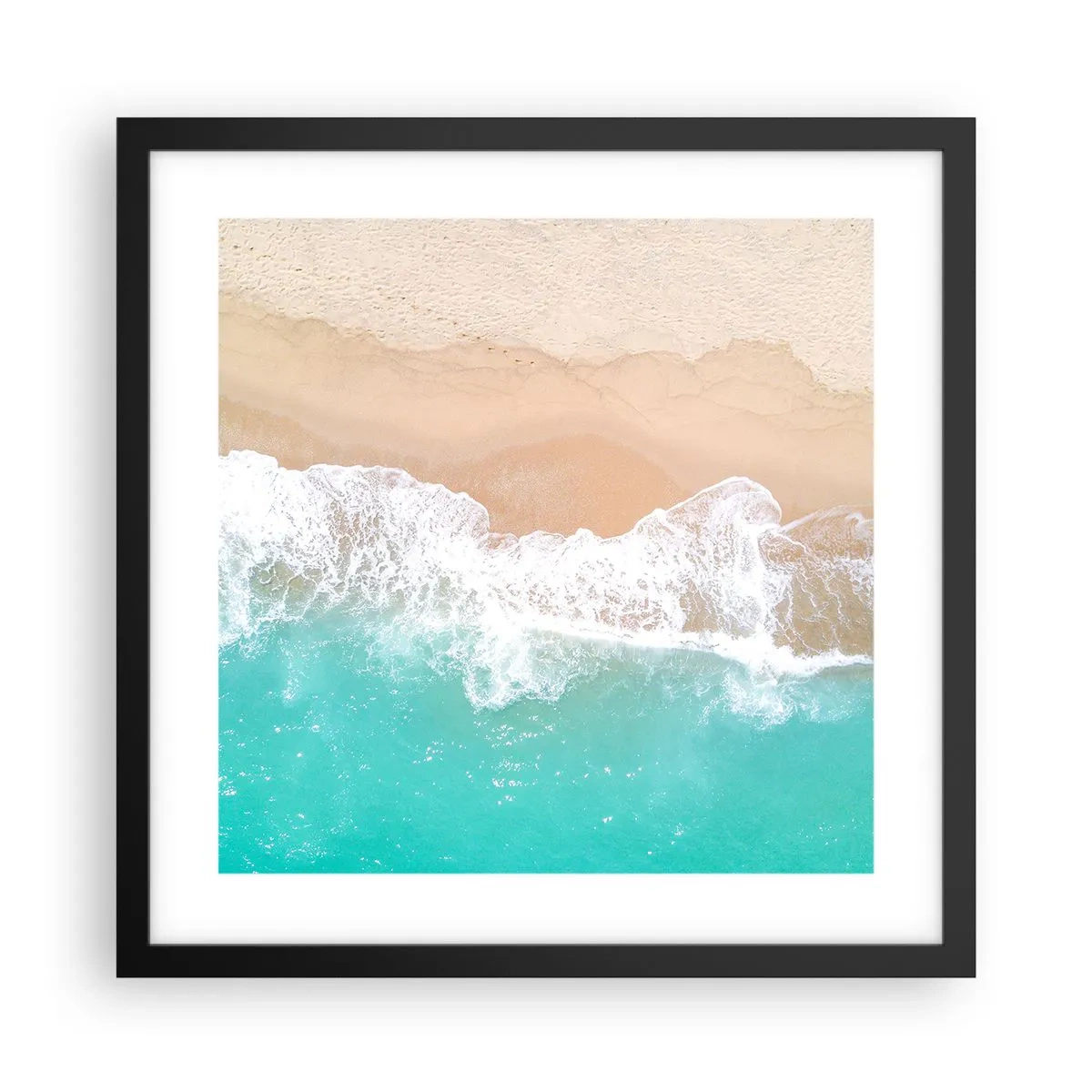 Poster in een zwarte lijst - Een strelende aanraking - 40x40 cm