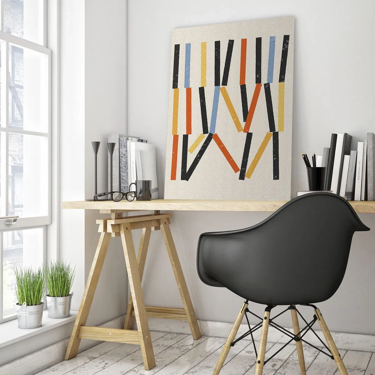 Schilderen op glas - Compositie op goed niveau - 50x70 cm