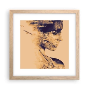 Een poster in een licht eiken lijst - Van nature mooi - 30x30 cm