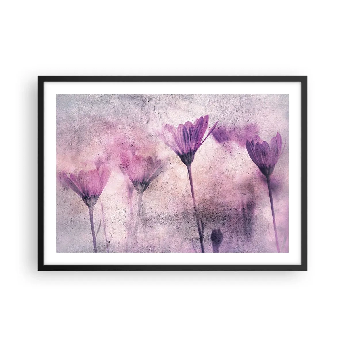 Poster in een zwarte lijst - Een droom van bloemen - 70x50 cm