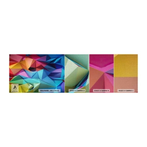 Fotobehang Monster Premium Canvas - Regenboog origami - Abstractie, 3D, Grafisch - 100x30 cm