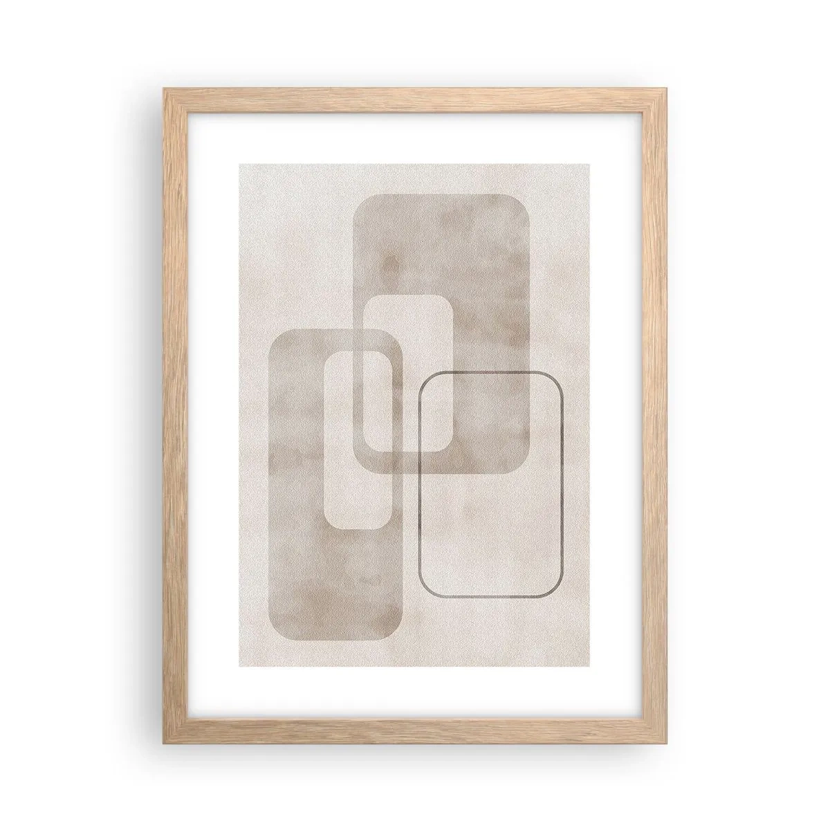 Een poster in een licht eiken lijst - Geometrische voeg - 30x40 cm