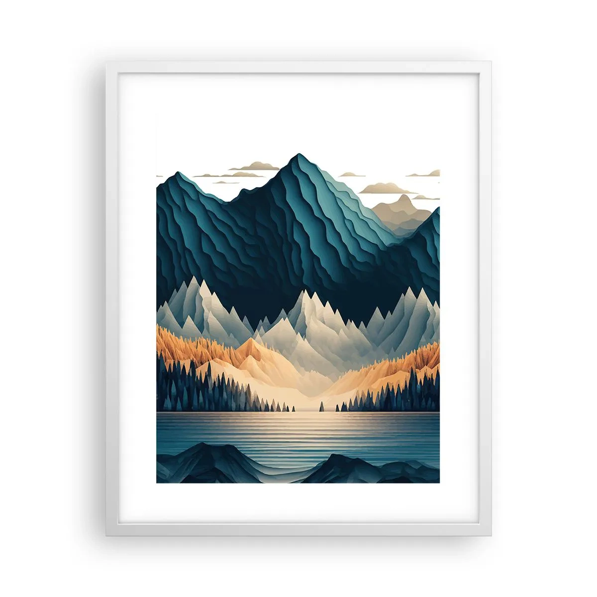 Poster in een witte lijst - Perfect berglandschap - 40x50 cm