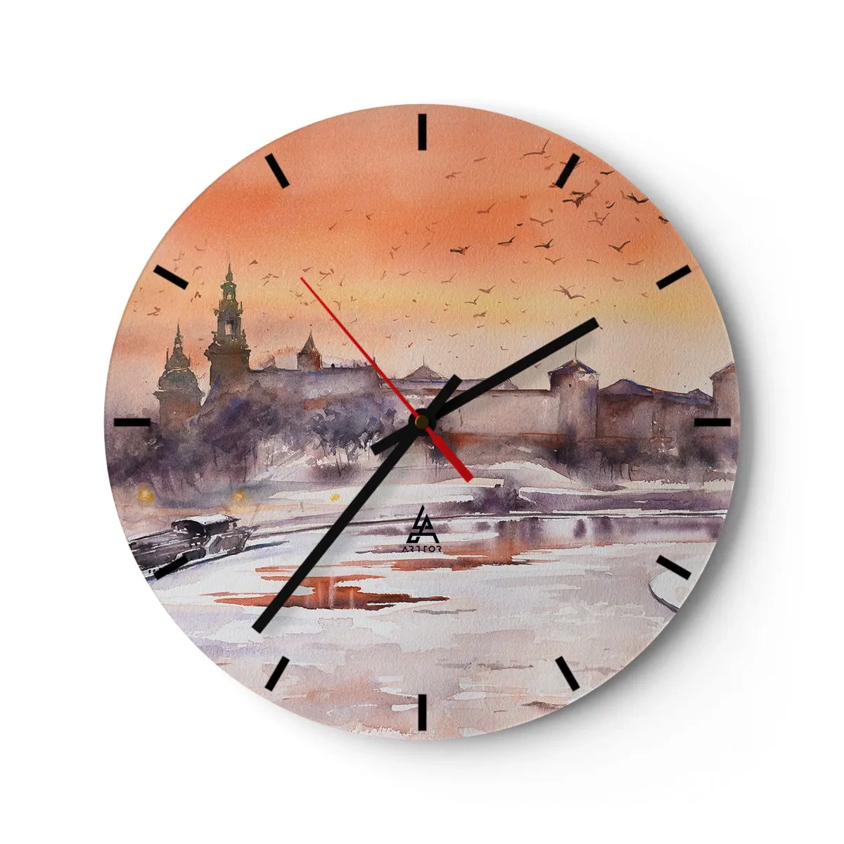 Wandklok - Klok - Koninklijke zonsondergang - 40x40 cm