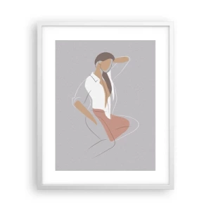 Poster in een witte lijst - Omtrek van gracieusheid - 40x50 cm