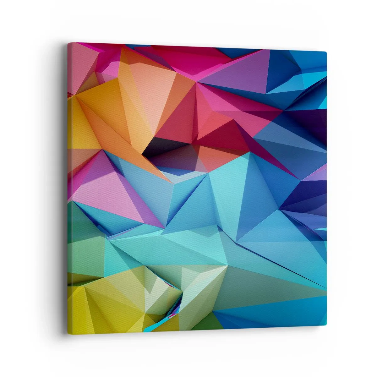 Schilderen op canvas - Regenboog origami - 40x40 cm