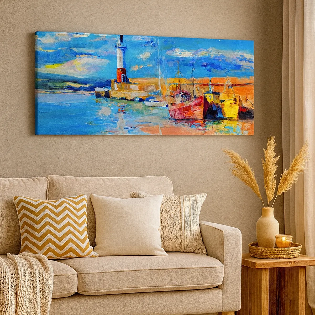 Schilderen op canvas - Een middag in de regenboogbaai - 30x30 cm