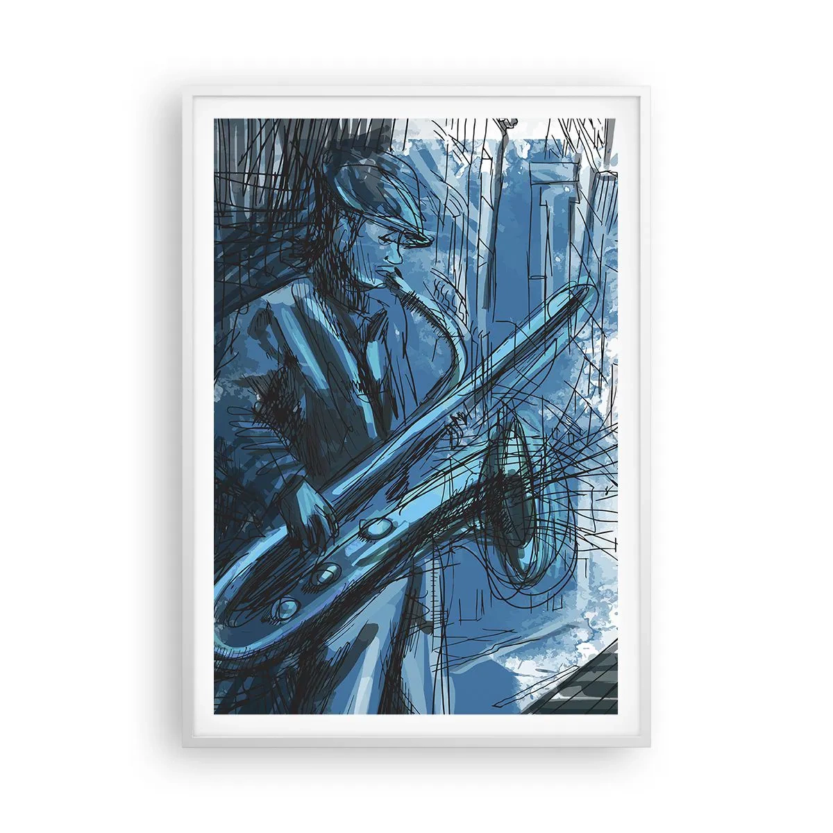 Poster in een witte lijst - Stedelijke Rapsodie - 70x100 cm