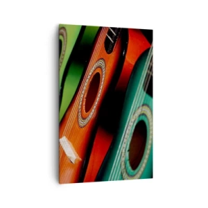 Schilderen op canvas - De gitaar heeft vele kleuren - 80x120 cm
