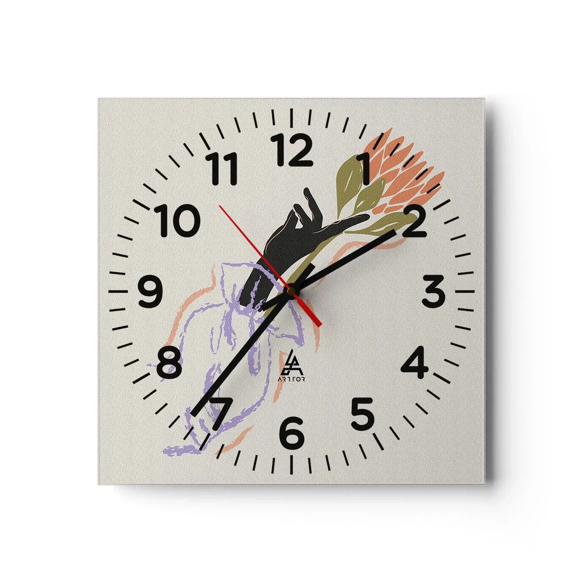 Wandklok - Klok - Zusterlijke aanraking - 30x30 cm