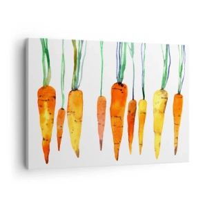 Schilderen op canvas - Aquarelwortels in verschillende tinten op een witte achtergrond - 70x50cm - De schoonheid van het gewone - Moderne wanddecoratie voor woonkamer en slaapkamer ARTTOR