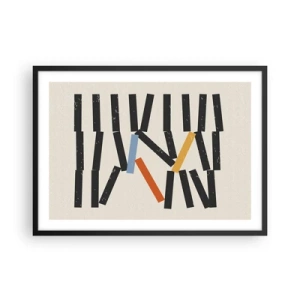 Poster in een zwarte lijst - Domino – compositie - 70x50 cm