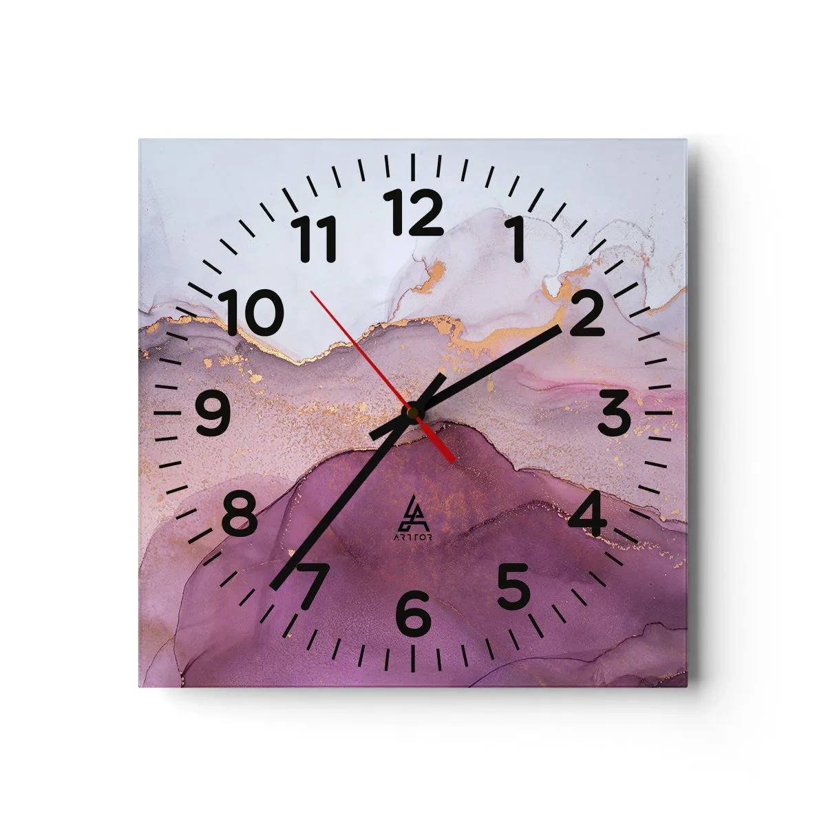 Wandklok - Klok - Lila en paarse golven - 40x40 cm