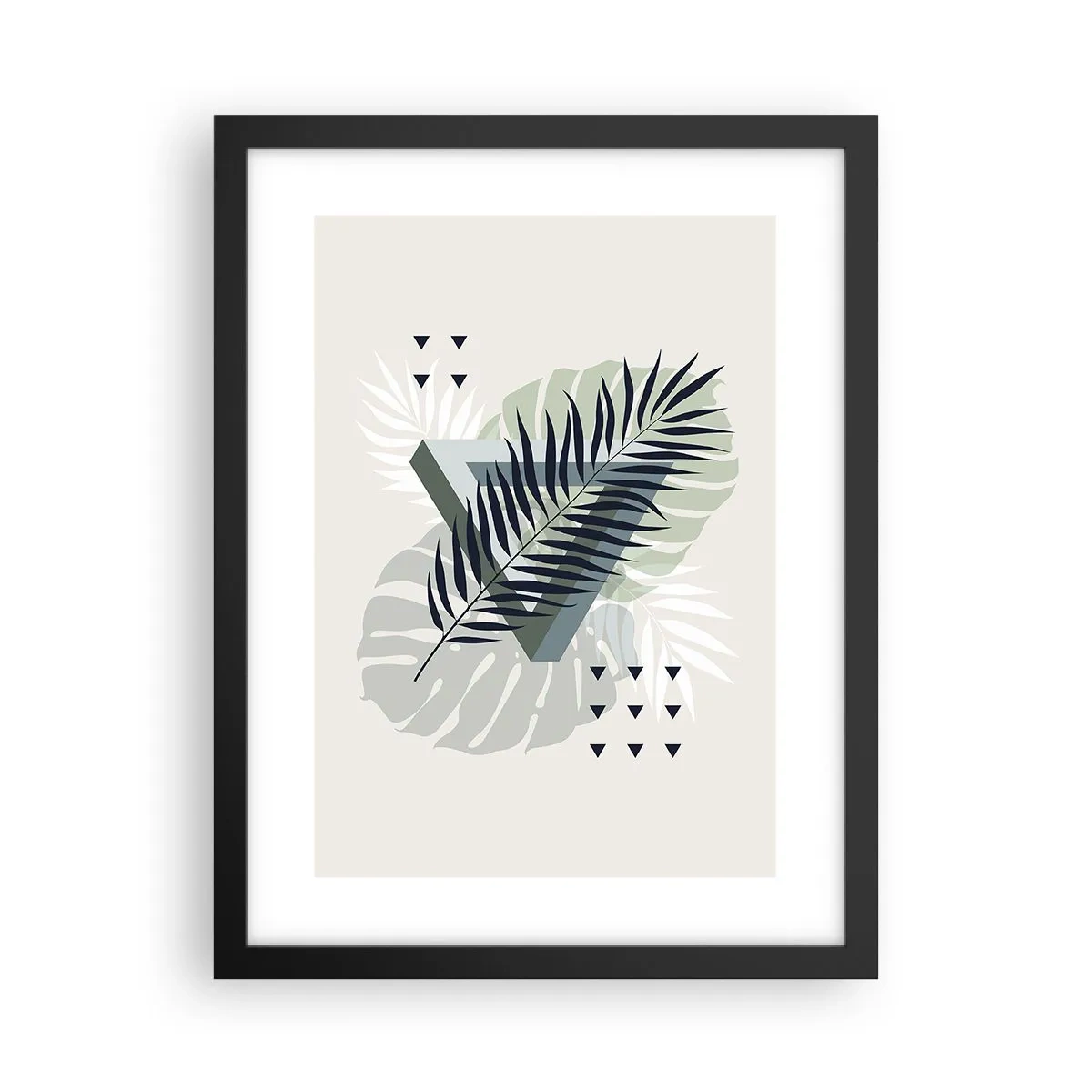 Poster in een zwarte lijst - Natuur en geometrie - twee orden? - 30x40 cm