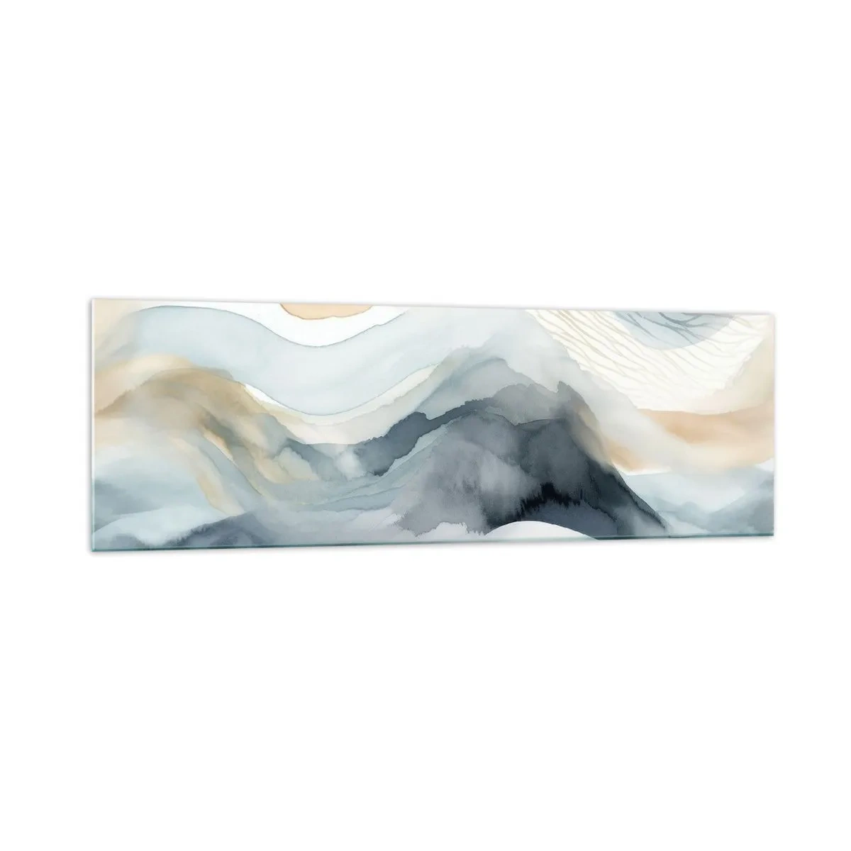 Schilderen op glas - Besneeuwde en mistige abstractie - 160x50 cm