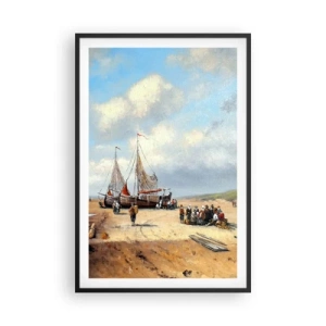 Poster in een zwarte lijst - Na een geslaagde vangst - 61x91 cm