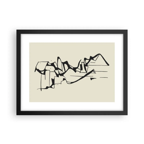 Poster in een zwarte lijst - Misschien een landschap - 40x30 cm