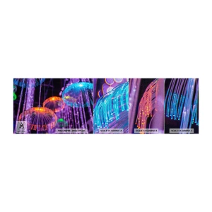 Fotobehang Monster Premium Canvas - Lichte fontein - Neon, Lichten, Luminantie - 100x30 cm