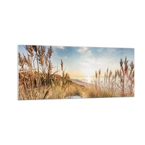 Schilderen op glas - Noord strand - 100x40 cm