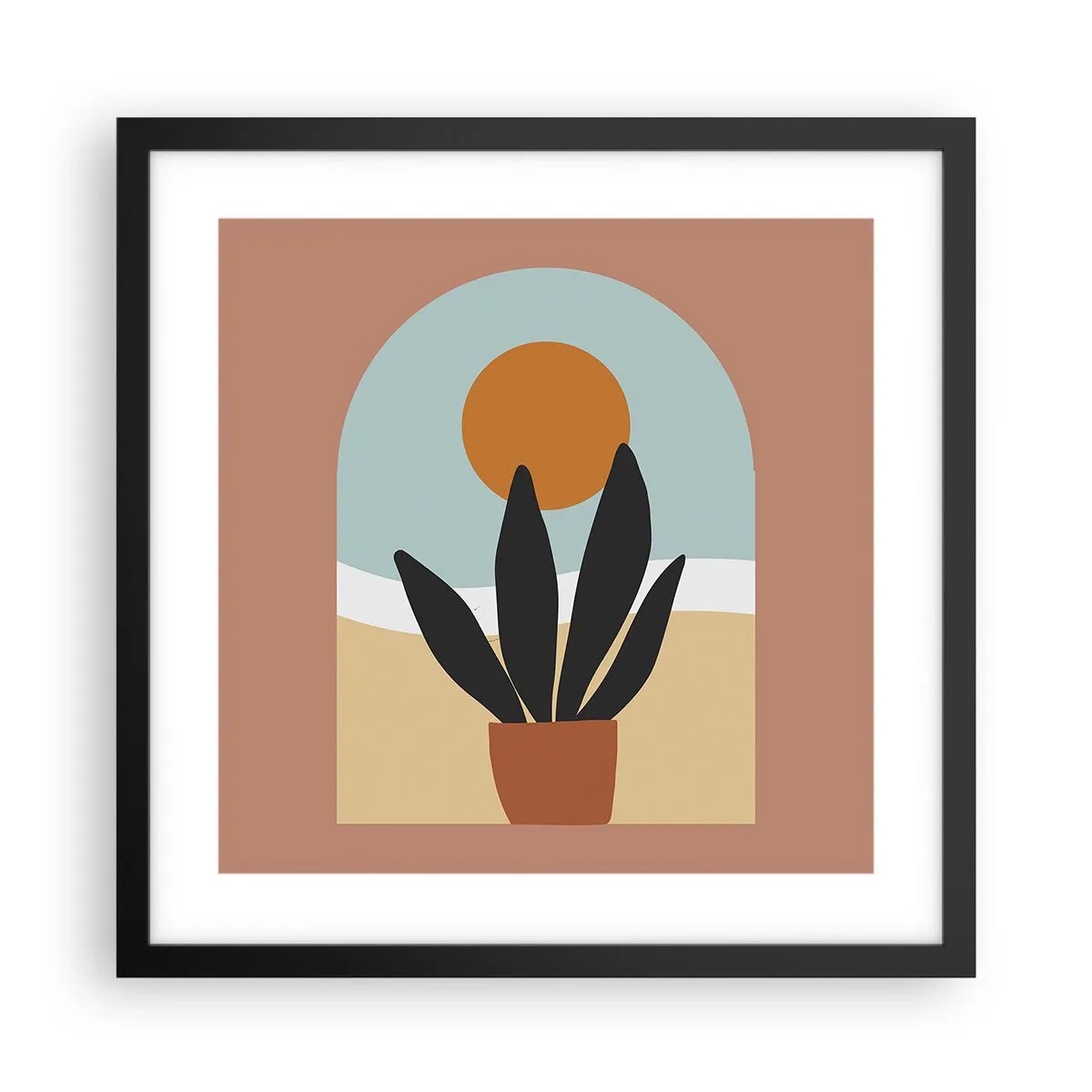 Poster in een zwarte lijst - Kleine geneugten - 40x40 cm