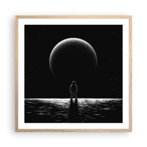 Een poster in een licht eiken lijst - Oog in oog - 60x60 cm