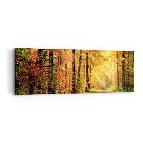 Schilderen op canvas - Bos-gouden stilte - 90x30 cm