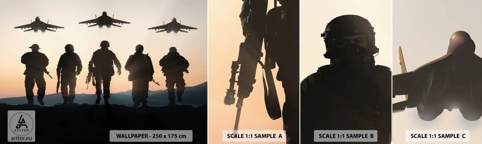 Fotobehang Monster Zelfklevend Deluxe Sticker - Welkom in onze wereld - Leger, Leger, Soldaten - 100x30 cm