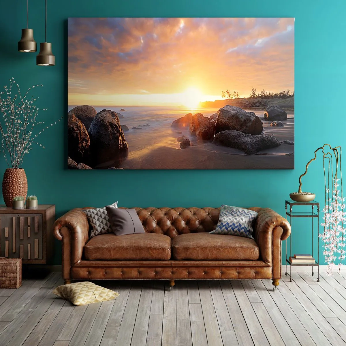 Schilderen op canvas - Lichtgevende bries van de avond - 100x70 cm