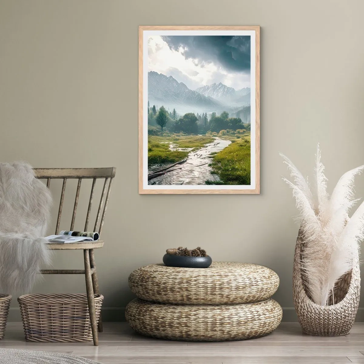 Een poster in een licht eiken lijst - Daarheen en terug - 70x100 cm