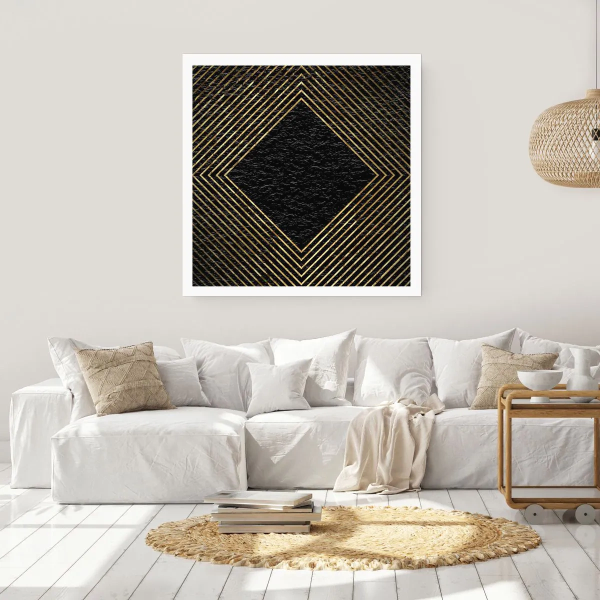 Poster - Geometrie in glamoureuze stijl - 40x40 cm
