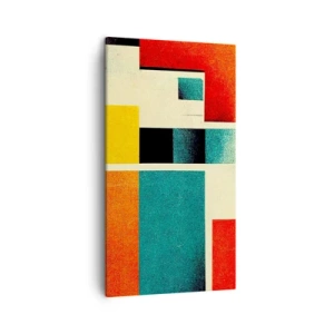 Schilderen op canvas - Geometrische abstractie – goede energie - 45x80 cm