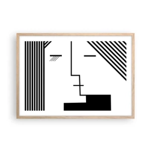 Een poster in een licht eiken lijst - Alleen maar een kus - 70x50 cm