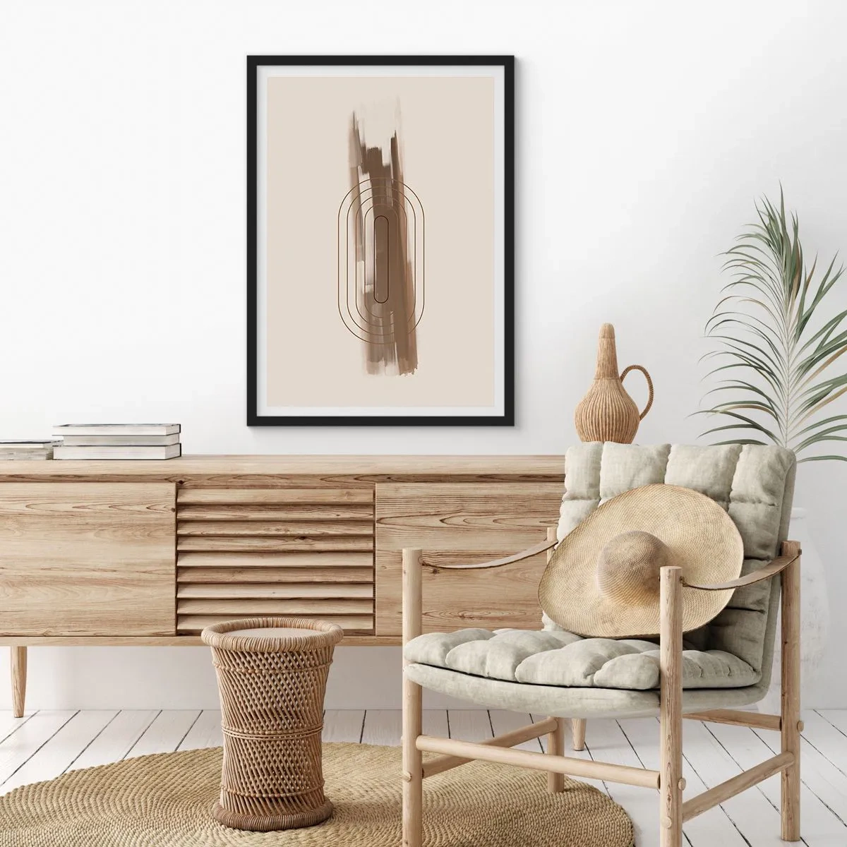 Poster in een zwarte lijst - Een briesje grijs - 40x50 cm