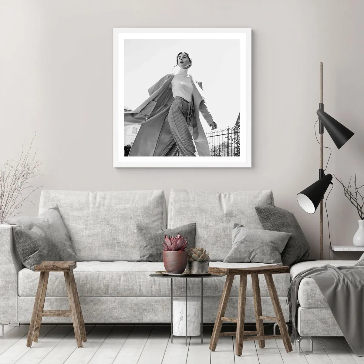 Poster in een witte lijst - Ga je mee? - 30x30 cm