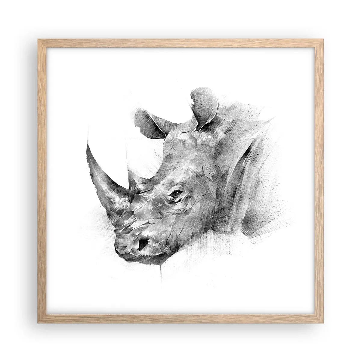 Een poster in een licht eiken lijst - Afrikaans portret - 50x50 cm