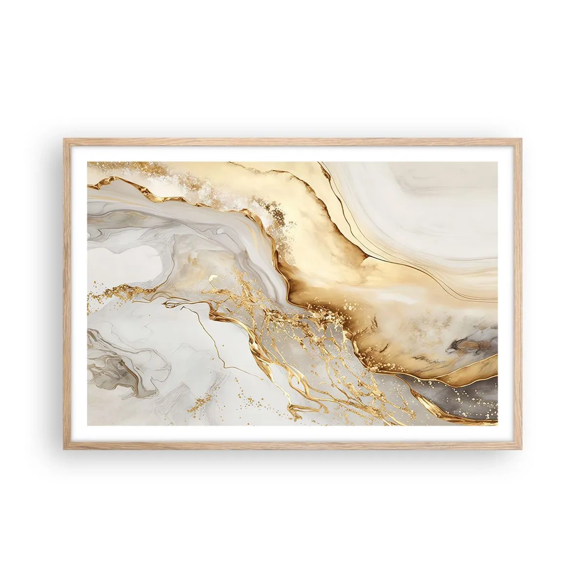 Een poster in een licht eiken lijst - Abstractie: schoonheid en goedheid - 91x61 cm