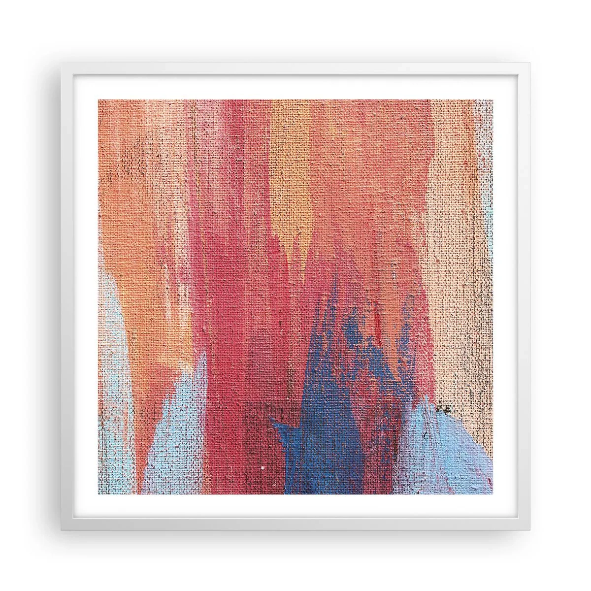 Poster in een witte lijst - Ren door de regenboog - 60x60 cm