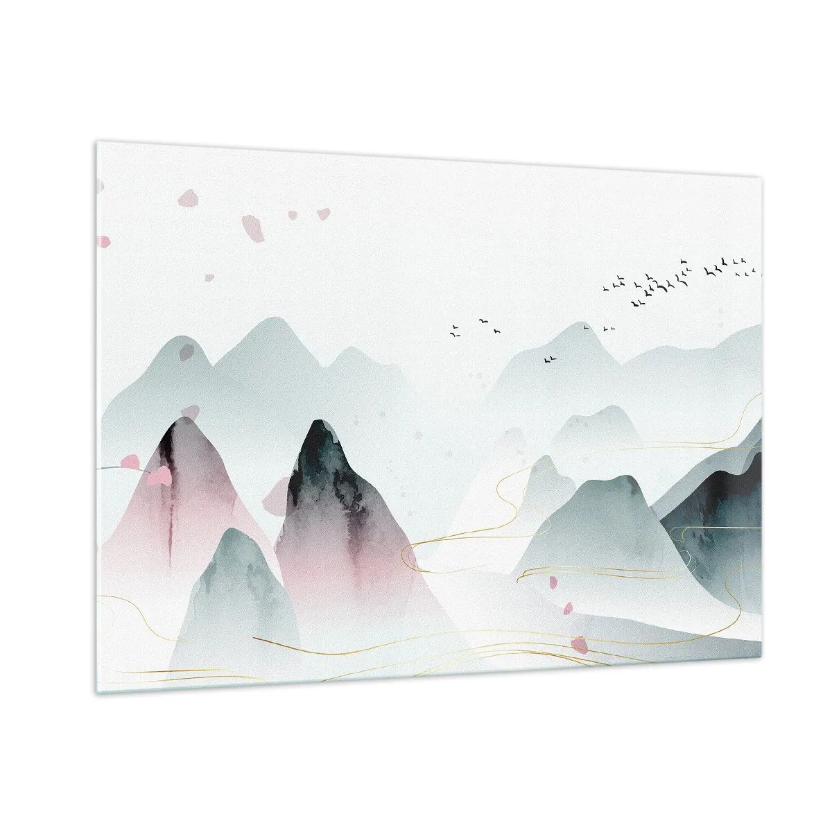 Schilderen op glas - Over de toppen - 100x70 cm