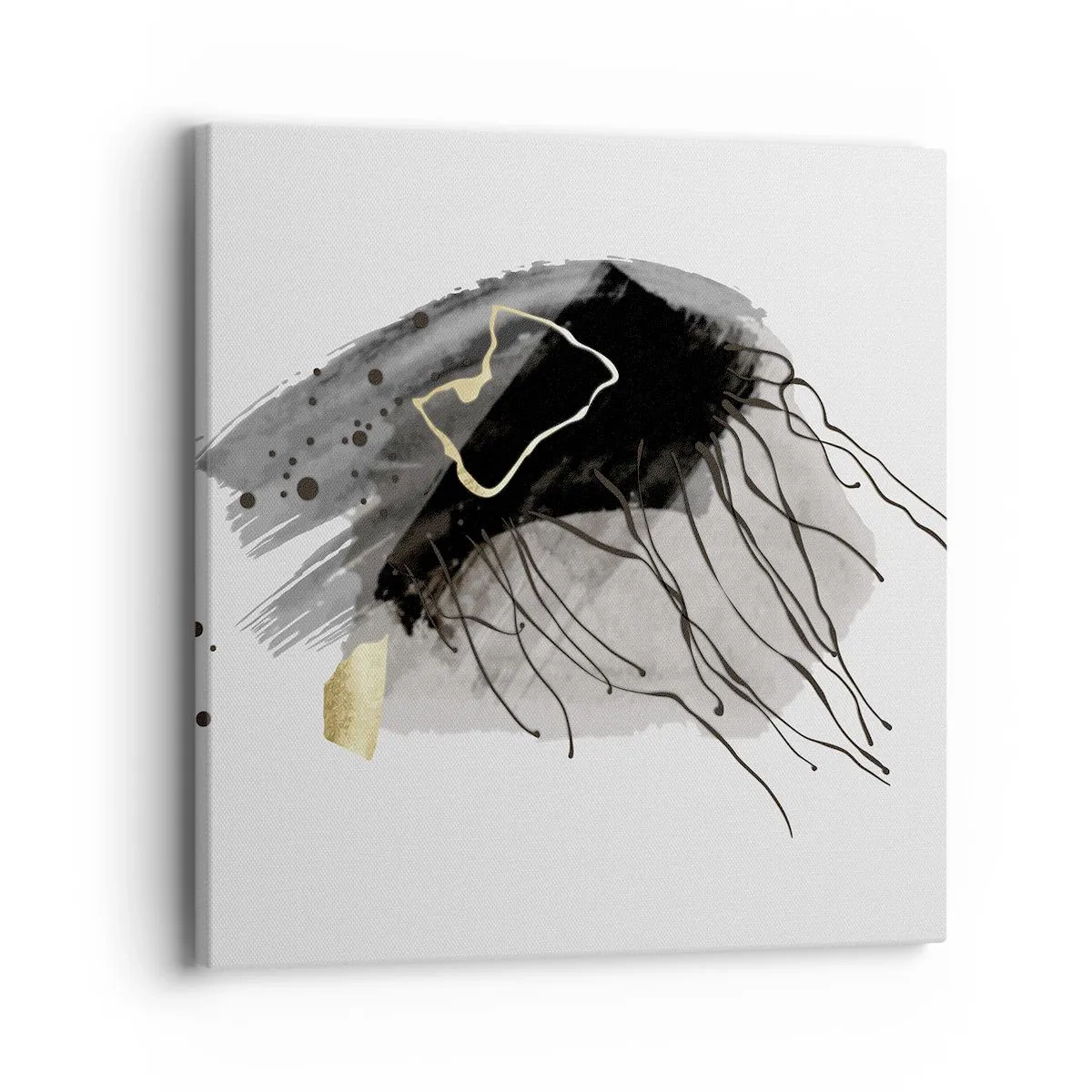 Schilderen op canvas - In zwart en goud - 40x40 cm