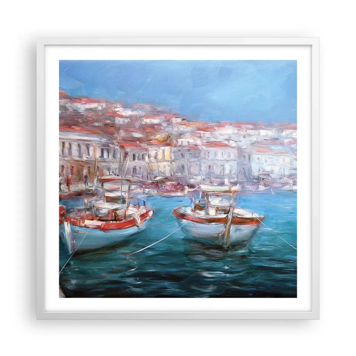 Poster in een witte lijst - Italiaanse baai - 60x60 cm