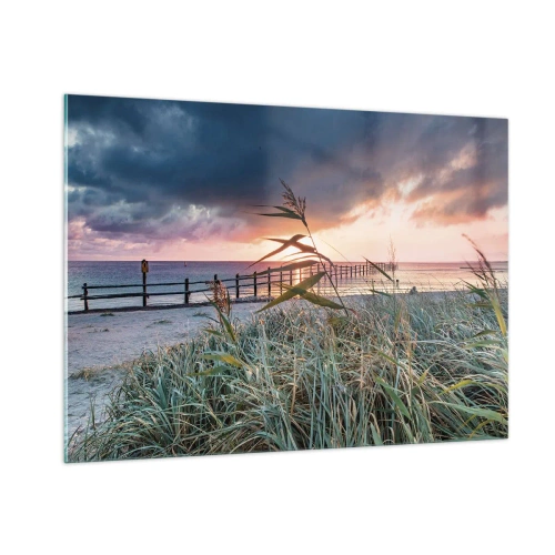 Schilderen op glas - Het gaat niet met de wind mee - 100x70 cm