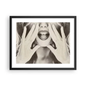 Poster in een zwarte lijst - Ik kom al! - 50x40 cm