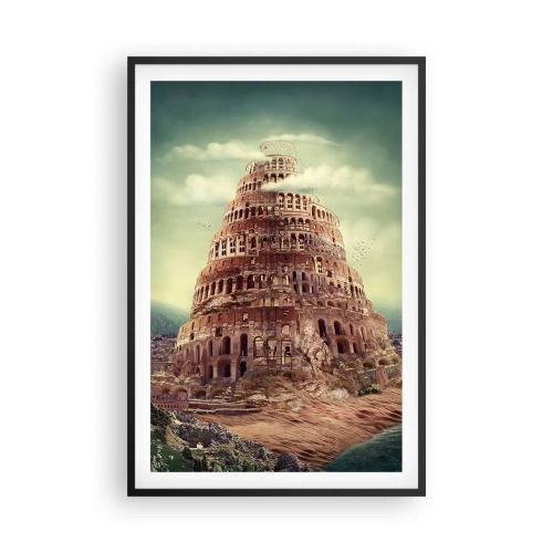Poster in een zwarte lijst - Toren van Babel - 61x91 cm