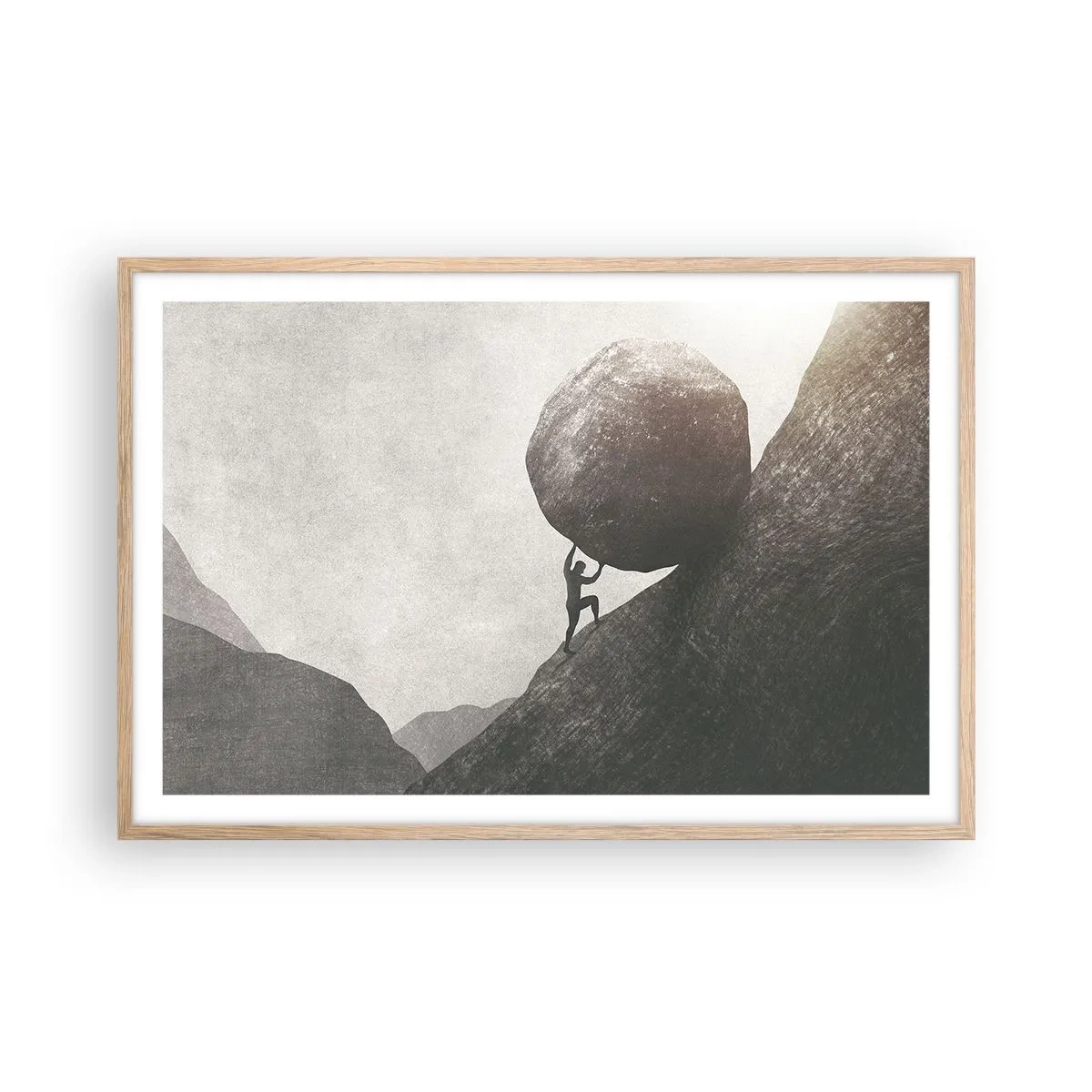 Een poster in een licht eiken lijst - Ik geloof tegen alle hoop in - 91x61 cm