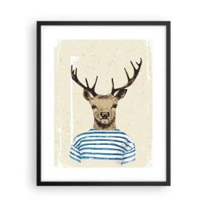 Poster in een zwarte lijst - Omdat ik van gestreepte t-shirts hou! - 40x50 cm