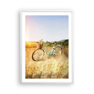 Poster in een witte lijst - Ik blijf hier nog even - 50x70 cm