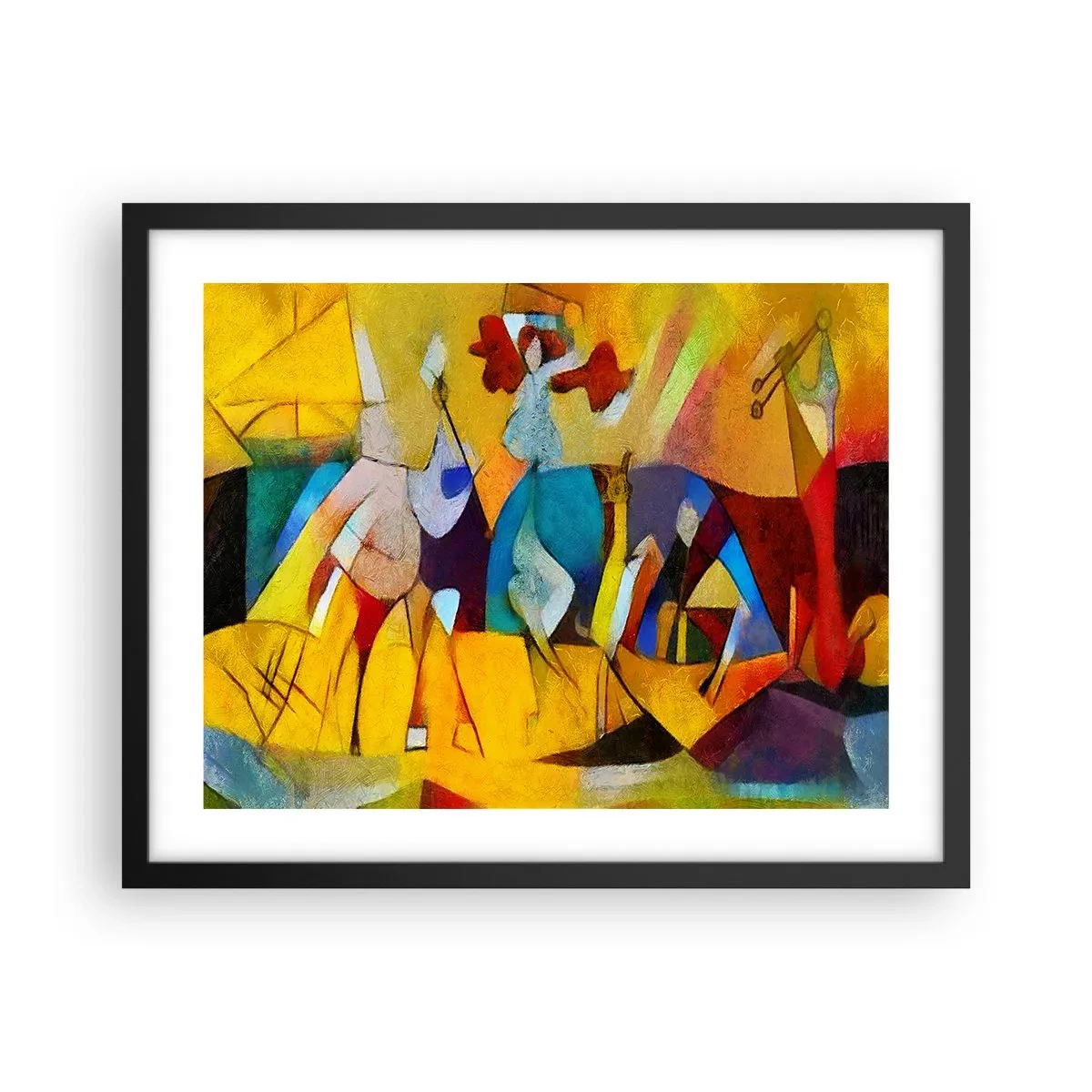 Poster in een zwarte lijst - Zon - leven - vreugde - 50x40 cm