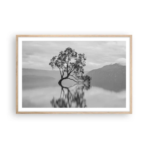 Een poster in een licht eiken lijst - Er is zo'n land - 91x61 cm