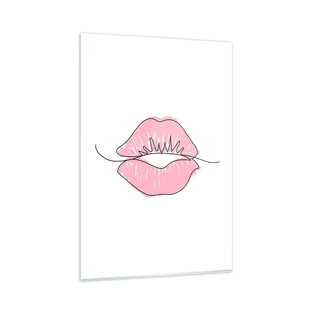 Schilderen op glas - Klaar om te kussen? - 80x120 cm